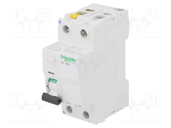 SCHNEIDER ELECTRIC ACTI9 iID Interruptor diferencial 63A 30mA 2 polos SCHNEIDER ELECTRIC ACTI9 iID Interruptor diferencial 63A 30mA 2 polos