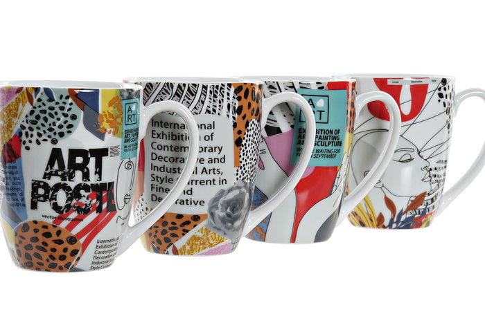 DKD Home Decor Taza Multicolor Porcelana Apta Microondas y Lavavajillas 360ml (12 Unidades) 8.5 x 10.4 x 12 cm DKD Home Decor Taza Multicolor Porcelana Apta Microondas y Lavavajillas 360ml (12 Unidades) 8.5 x 10.4 x 12 cm