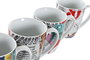 DKD Home Decor Taza Multicolor Porcelana Apta Microondas y Lavavajillas 360ml (12 Unidades) 8.5 x 10.4 x 12 cm