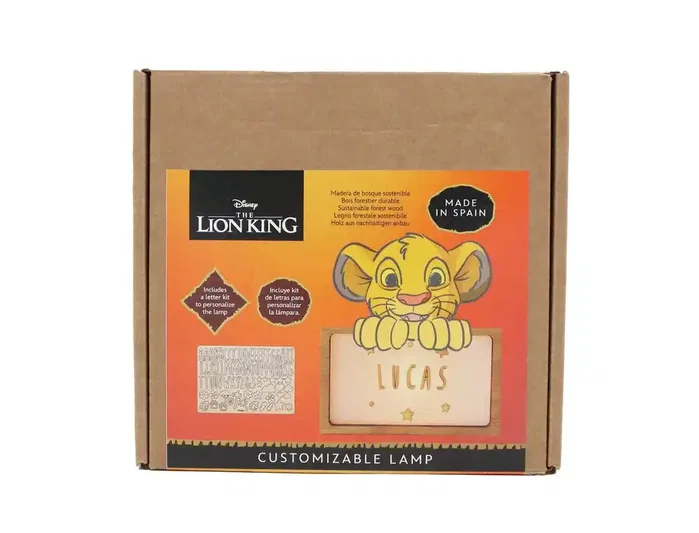 Wondee Lámpara de noche Simba personalizable de madera Wondee Lámpara de noche Simba personalizable de madera