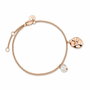 Rosefield TOC Bracelet Pearl and waved Charm RG Dorado