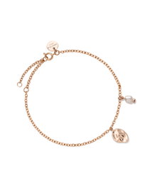 Rosefield TOC Bracelet Pearl and waved Charm RG Dorado