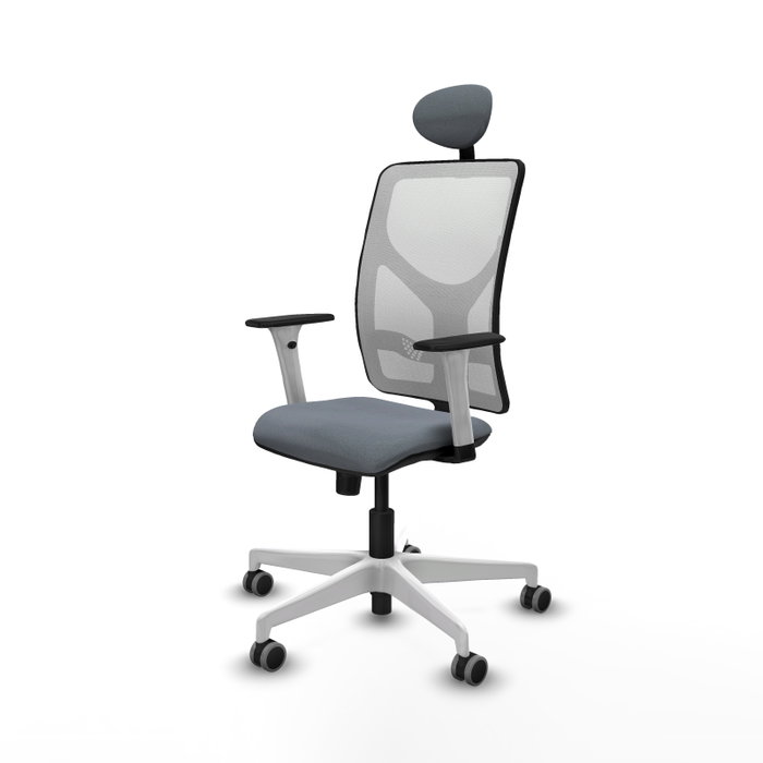 PIQUERAS Y CRESPO Silla de oficina Motilla Gris y Blanco con Mecanismo Sincro PIQUERAS Y CRESPO Silla de oficina Motilla Gris y Blanco con Mecanismo Sincro
