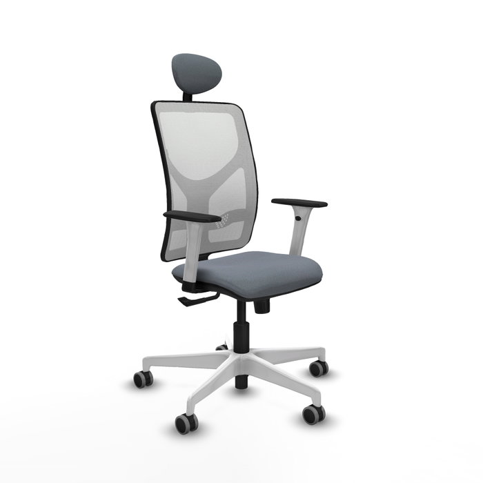 PIQUERAS Y CRESPO Silla de oficina Motilla Gris y Blanco con Mecanismo Sincro PIQUERAS Y CRESPO Silla de oficina Motilla Gris y Blanco con Mecanismo Sincro