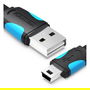 Vention VAS-A14-B150 Cable USB 2.0 a Mini USB Macho 1.5m 480Mbps Plano Carga Rápida Azul y Negro