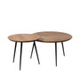 Ixia Pack de 2 Mesas de Centro Natural Madera y Metal