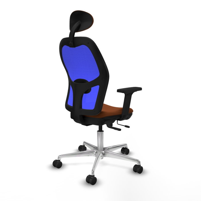 PIQUERAS Y CRESPO Silla de oficina Jorquera con mecanismo Sincro/Traslack Marrón y Azul PIQUERAS Y CRESPO Silla de oficina Jorquera con mecanismo Sincro/Traslack Marrón y Azul