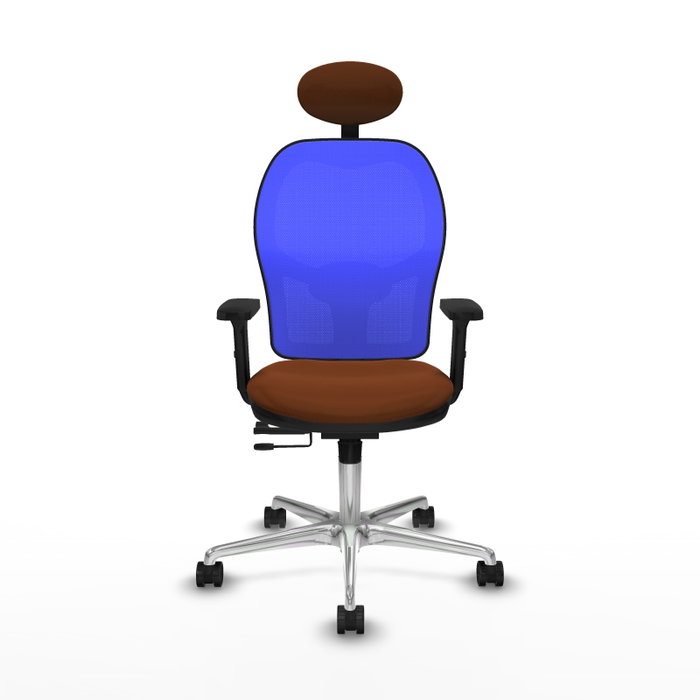 PIQUERAS Y CRESPO Silla de oficina Jorquera con mecanismo Sincro/Traslack Marrón y Azul PIQUERAS Y CRESPO Silla de oficina Jorquera con mecanismo Sincro/Traslack Marrón y Azul