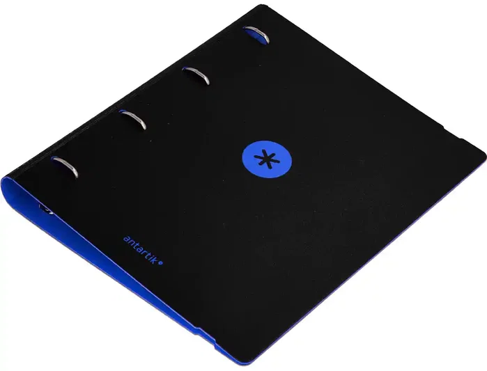 Antartik Carpeta con recambio A4 cuadro 5mm foam 4 anillas 35mm mixtas bicolor negro azul