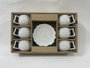 DKD Home Decor Set de Café de Porcelana 6 Piezas Blanco 120ml
