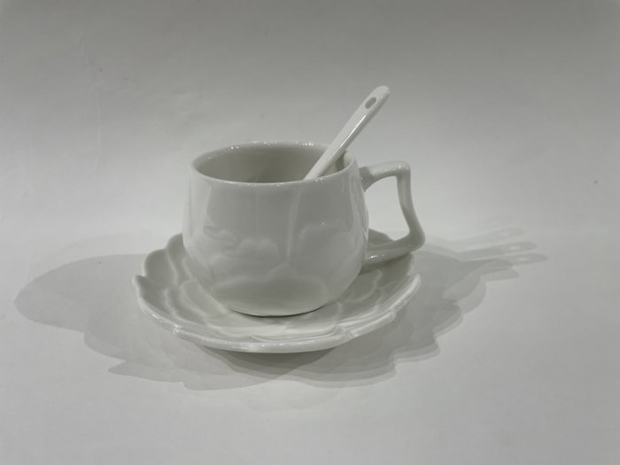 DKD Home Decor Set de Café de Porcelana 6 Piezas Blanco 120ml
