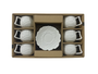 DKD Home Decor Set de Café de Porcelana 6 Piezas Blanco 120ml