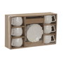 DKD Home Decor Set de Café de Porcelana 6 Piezas Blanco 120ml