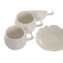 DKD Home Decor Set de Café de Porcelana 6 Piezas Blanco 120ml