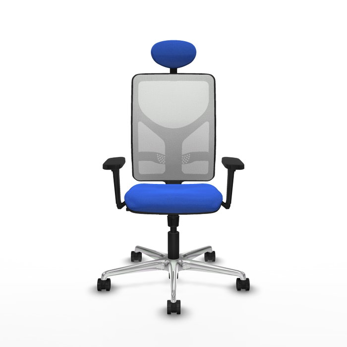 PIQUERAS Y CRESPO Silla de oficina Motilla con mecanismo Sincro, Azul y Blanco
