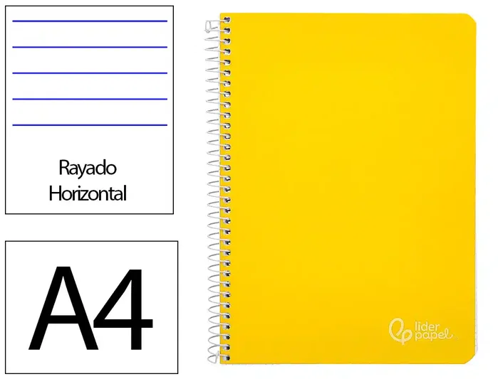 Liderpapel Cuaderno Espiral Witty A4 Tapa Dura Amarillo Liderpapel Cuaderno Espiral Witty A4 Tapa Dura Amarillo