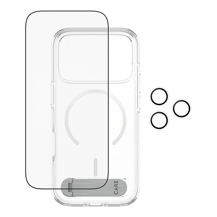 PanzerGlass CARE by 3-in-1 Feature Kit Protector de Pantalla de Vidrio Templado para Apple iPhone 17 Pro | Resistente a Rayones y Golpes | Aplicación en Seco PanzerGlass CARE by 3-in-1 Feature Kit Protector de Pantalla de Vidrio Templado para Apple iPhone 17 Pro | Resistente a Rayones y Golpes | Aplicación en Seco