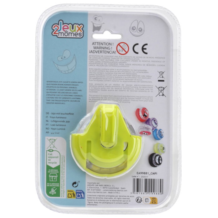 Jeux 2 momes Yoyó Luminoso Seche Pleure con Caras Divertidas y Soporte para Cinturón Jeux 2 momes Yoyó Luminoso Seche Pleure con Caras Divertidas y Soporte para Cinturón