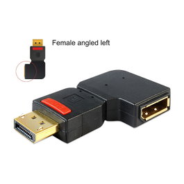 DeLOCK Adaptador DisplayPort a DisplayPort 65377 con ángulo a la izquierda, Negro