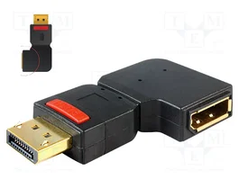 DeLOCK 65377 Adaptador DisplayPort macho a hembra angulado izquierda