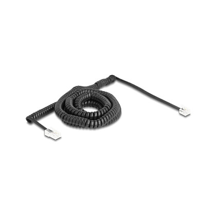 DeLOCK 88482 Cable telefónico espiral RJ11 a RJ45 10 m negro