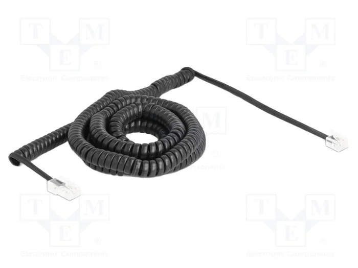 DeLOCK 88482 Cable telefónico espiral RJ11 a RJ45 10 m negro