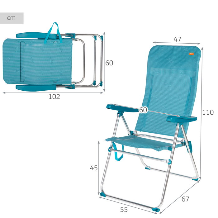 AKTIVE Silla de playa plegable 47 AKTIVE Silla de playa plegable 47