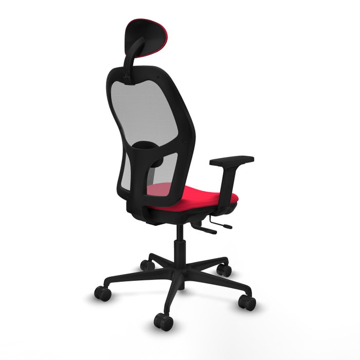 PIQUERAS Y CRESPO Silla de oficina Jorquera con mecanismo Sincro/Traslack, Rojo y Gris