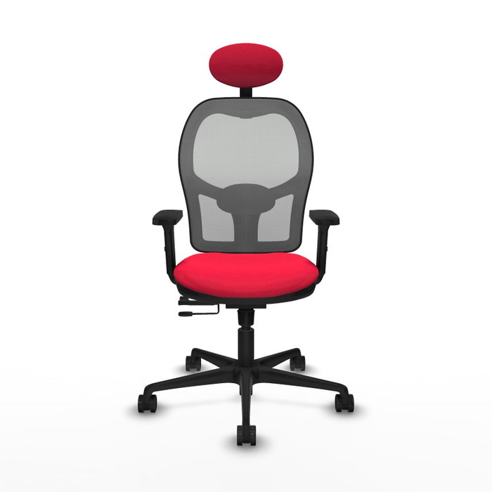 PIQUERAS Y CRESPO Silla de oficina Jorquera con mecanismo Sincro/Traslack, Rojo y Gris