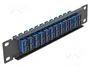 DeLOCK Panel de conexión de fibra óptica 10 pulgadas 12 puertos SC Duplex azul 1U negro