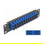 DeLOCK Panel de conexión de fibra óptica 12 puertos SC Duplex 1U Rack Negro Azul, Referencia: 10? LWL Patchpanel