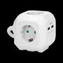 ORNO Orae13144(GS)/W Alargadera Eléctrica, 1.4 Metros con 4 Tomas Schuko y 2 Puertos USB para Carga de Móviles, Color Blanco