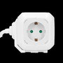 ORNO Orae13144(GS)/W Alargadera Eléctrica, 1.4 Metros con 4 Tomas Schuko y 2 Puertos USB para Carga de Móviles, Color Blanco