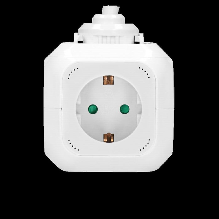 ORNO Orae13144(GS)/W Alargadera Eléctrica, 1.4 Metros con 4 Tomas Schuko y 2 Puertos USB para Carga de Móviles, Color Blanco