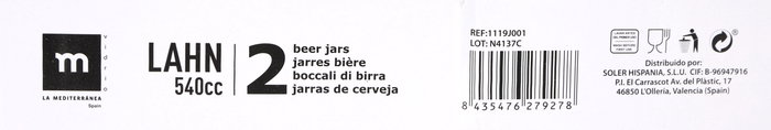 La Mediterranea Set de 2 Jarras Lahn de 540 cc en Cristal (12 Cajas)带来