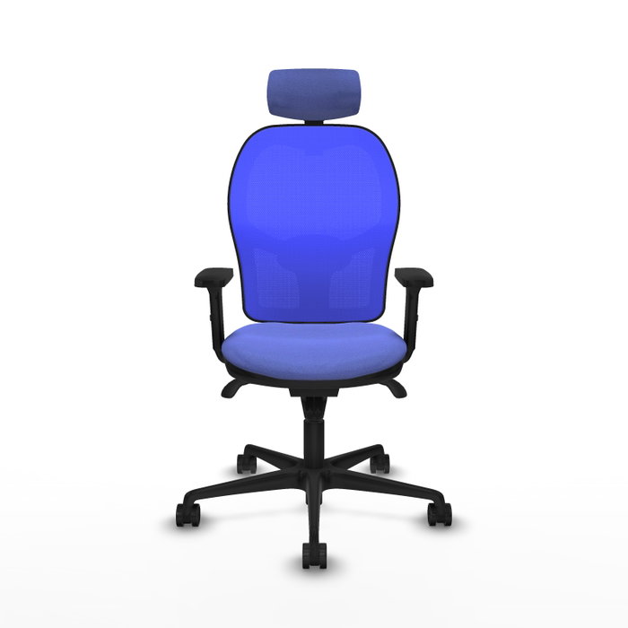 PIQUERAS Y CRESPO Silla de oficina Jorquera con mecanismo sincro, tela azul claro y malla azul PIQUERAS Y CRESPO Silla de oficina Jorquera con mecanismo sincro, tela azul claro y malla azul