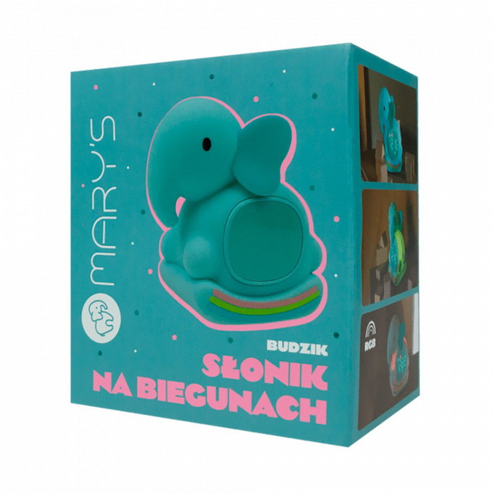 Mary´S Lámpara nocturna LED RGB elefante mecedora con despertador y ruido blanco