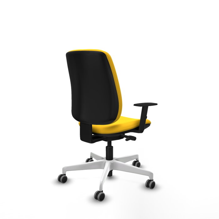 PIQUERAS Y CRESPO Alares Silla de Oficina Tapizada Amarilla con Base Blanca PIQUERAS Y CRESPO Alares Silla de Oficina Tapizada Amarilla con Base Blanca