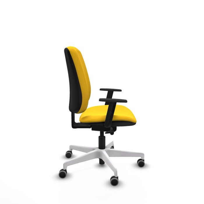 PIQUERAS Y CRESPO Alares Silla de Oficina Tapizada Amarilla con Base Blanca PIQUERAS Y CRESPO Alares Silla de Oficina Tapizada Amarilla con Base Blanca