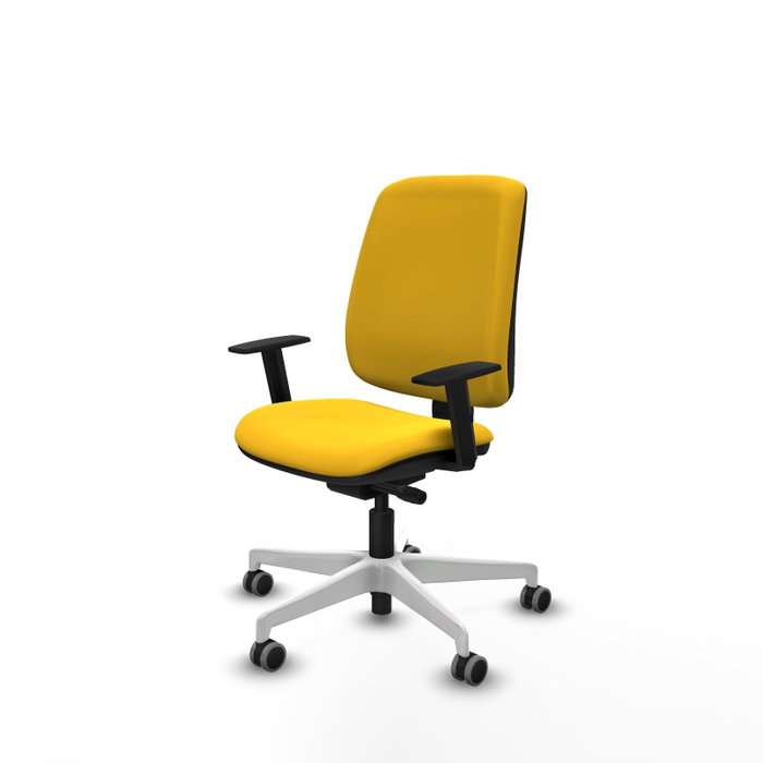 PIQUERAS Y CRESPO Alares Silla de Oficina Tapizada Amarilla con Base Blanca PIQUERAS Y CRESPO Alares Silla de Oficina Tapizada Amarilla con Base Blanca