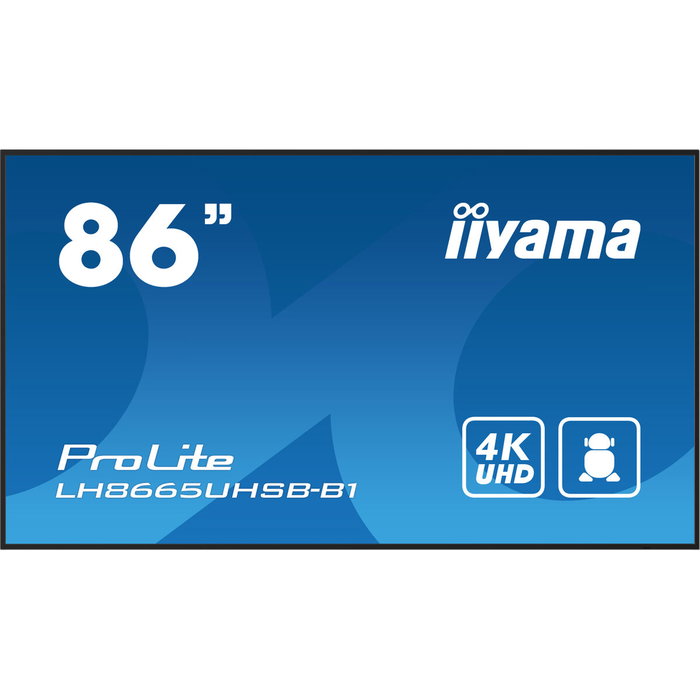 Iiyama LH8665UHSB-B1 Monitor de 86 pulg. 4K UHD IPS Android 11 Iiyama LH8665UHSB-B1 Monitor de 86 pulg. 4K UHD IPS Android 11