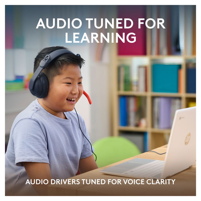 Logitech WW-9006 Zone Learn Classic Blue - Auriculares para estudiantes con micrófono, Azul