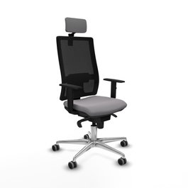 PIQUERAS Y CRESPO Silla de oficina Horna con mecanismo Sincro, Gris y Negro