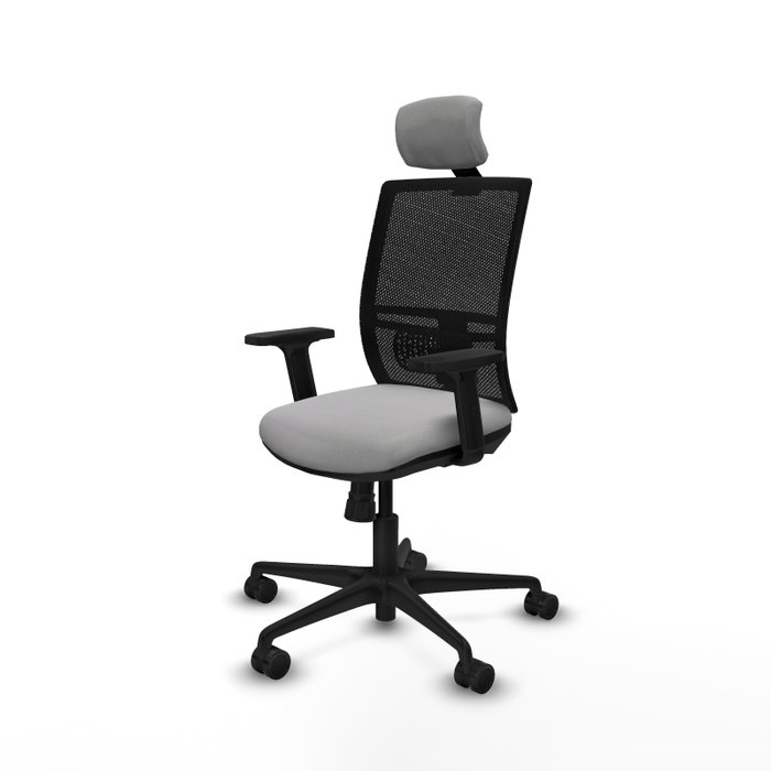 PIQUERAS Y CRESPO Silla de oficina Yunquera con mecanismo Sincro Gris claro y Negro