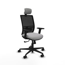 PIQUERAS Y CRESPO Silla de oficina Yunquera con mecanismo Sincro Gris claro y Negro