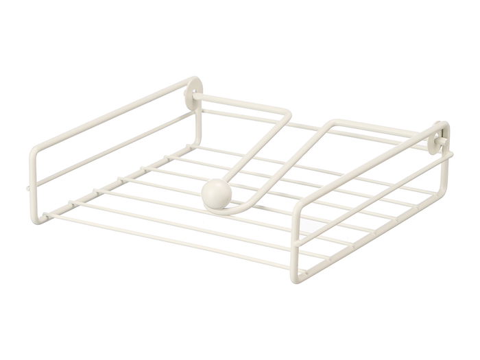 Kinvara Servilletero de acero, color crema, dimensiones 19.5 x 19.5 x 5 cm, organizador de servilletas de metal para cocina (Set de 12)