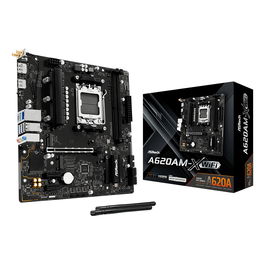 ASRock Placa Base A620AM-X WiFi AM5 mATX HDMI/DP DDR5 para AMD Ryzen 7000/8000/9000 Series, 128GB DDR5, Wi-Fi Integrado