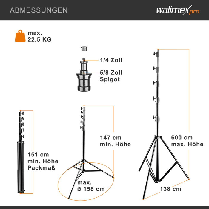 Walimex Jumbo AIR 600cm Lamp Stand