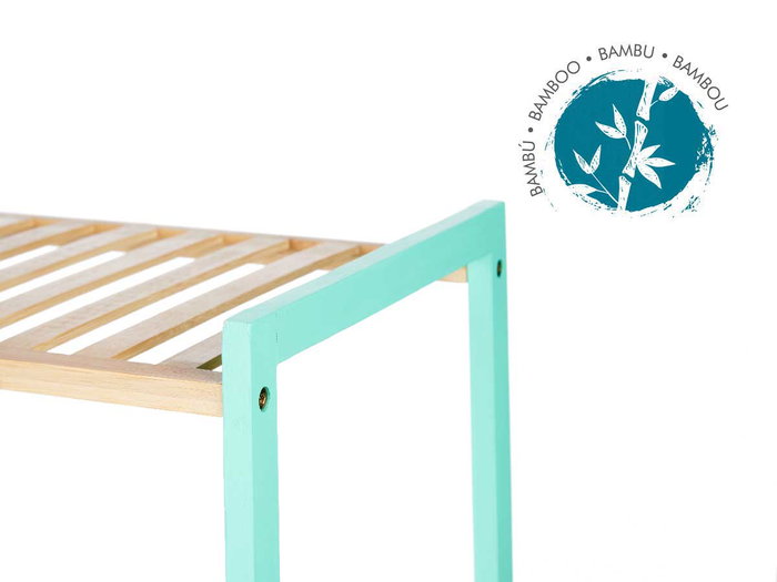 Berilo Estanteria Cuadrada 3 Estantes Bambú Madera Pino Menta Natural 35x70x30 cm