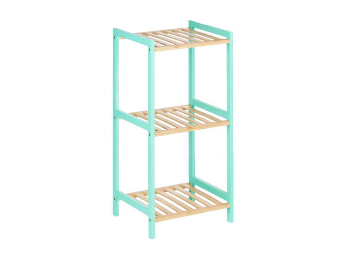 Berilo Estanteria Cuadrada 3 Estantes Bambú Madera Pino Menta Natural 35x70x30 cm